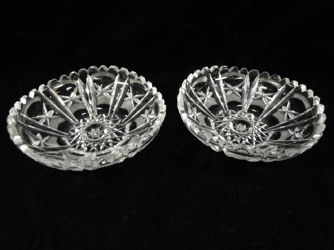 2 PC CUT CRYSTAL BOWLS, APPROX 5.25" DIAMETER (1 of 4)