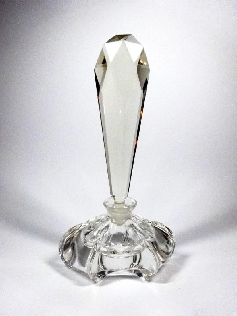 VINTAGE CRYSTAL PERFUME BOTTLE WITH TALL STOPPER, TINY (1 of 7)