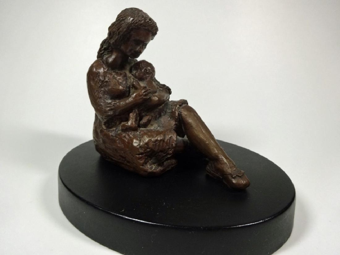VINTAGE SCULPTURE, MOTHER & CHILD, BRONZE FINISH (1 of 7)