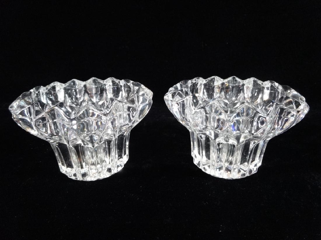 PAIR CRYSTAL CANDLE HOLDERS, VERY GOOD CONDITION, 3" X (1 of 5)