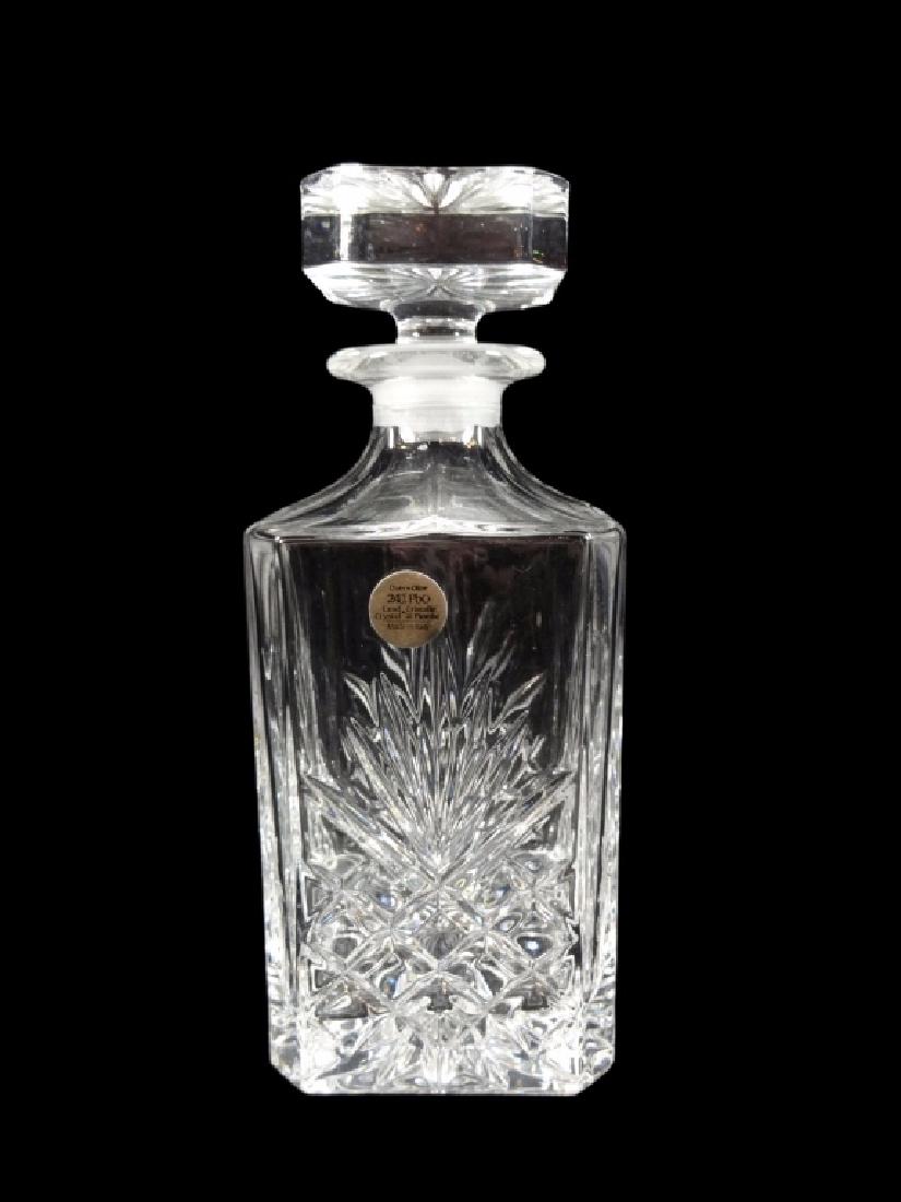 SQUARE CRYSTAL DECANTER, 24% LEAD CRYSTAL, MADE IN (1 of 4)