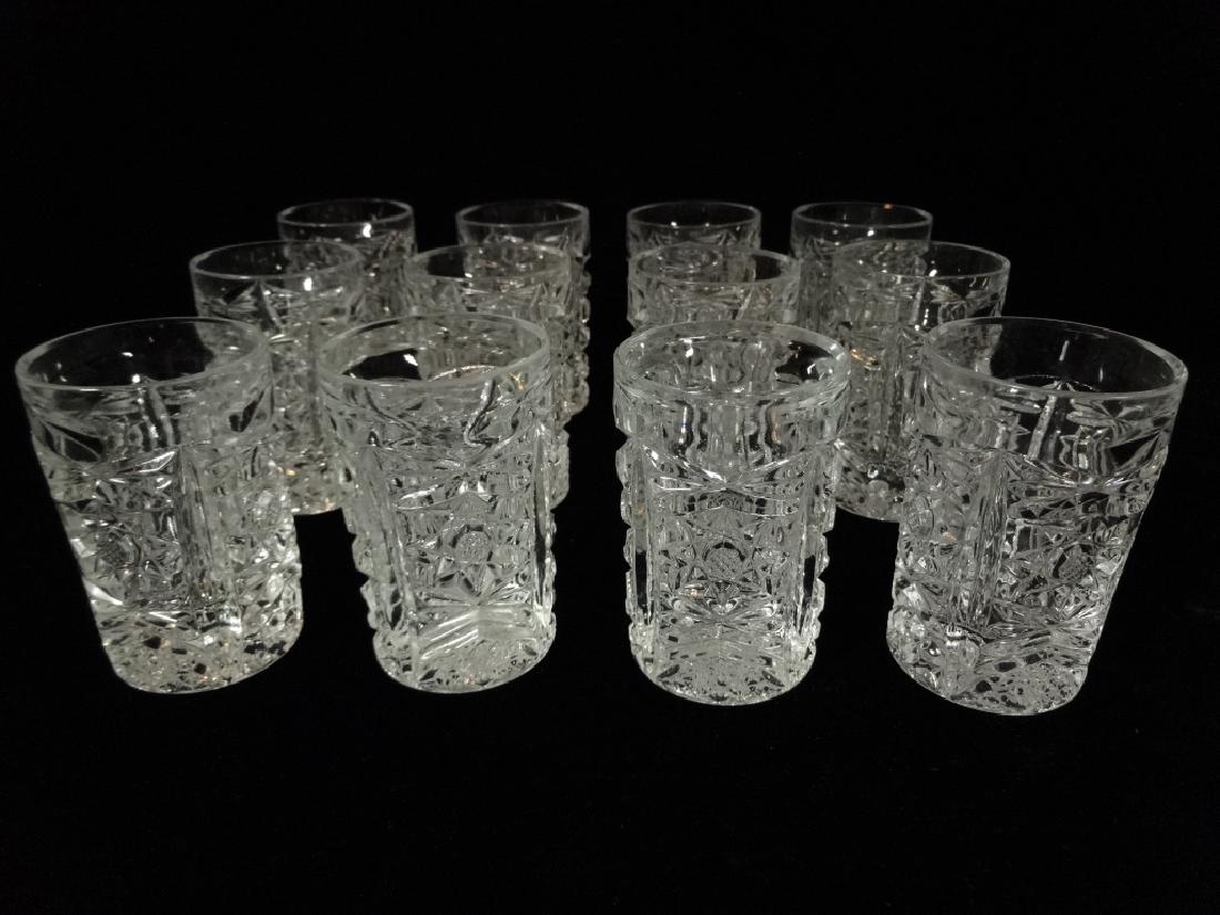12 CRYSTAL SHOT GLASSES, VERY GOOD CONDITION, 3"H,: 12 CRYSTAL SHOT GLASSES, VERY GOOD CONDITION, 3"H, SKU336.17