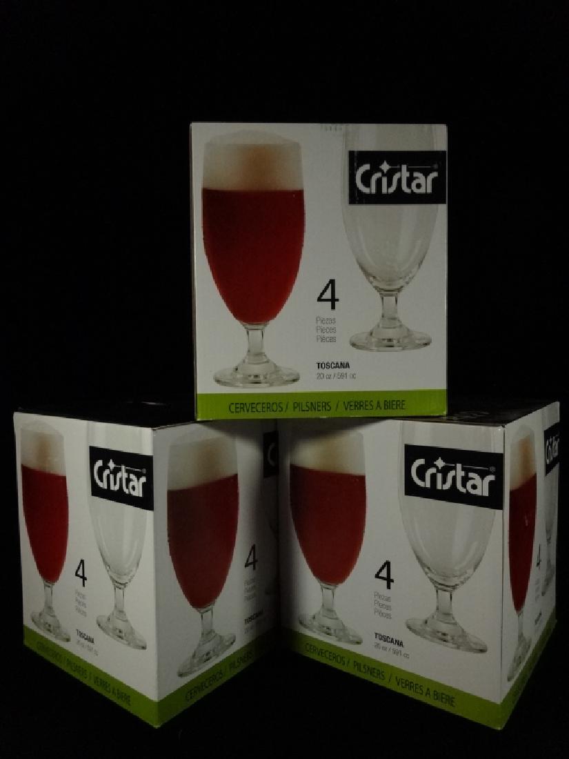 12 PILSNER GLASSES, 20 OZ., NEW IN BOXES, EACH GLASS: 12 PILSNER GLASSES, 20 OZ., NEW IN BOXES, EACH GLASS APPROX 8"H, SKU317.47