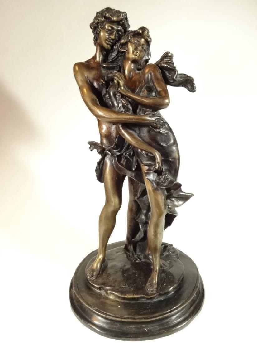 BRONZE SCULPTURE, 2 LOVERS, VERY GOOD CONDITION, 13.5" (1 of 6)