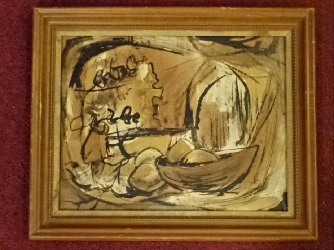 MID CENTURY ABSTRACT OIL ON CANVAS PAINTING, ABSTRACT (1 of 6)