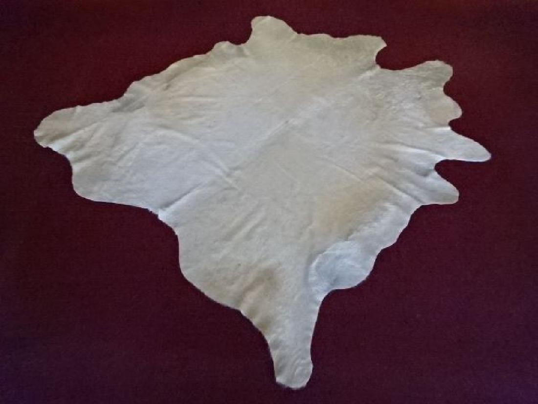 NATURAL WHITE COWHIDE RUG, VERY GOOD CONDITION, 93" X (1 of 5)