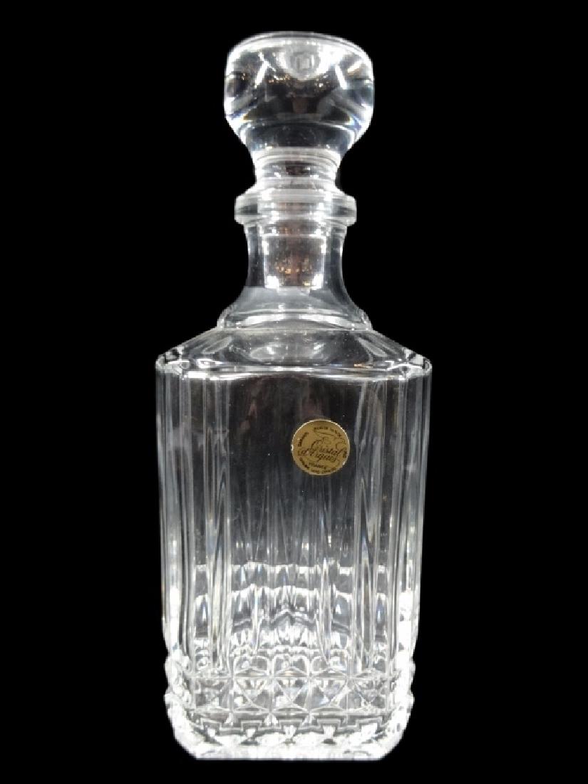 SQUARE CRYSTAL DECANTER, 24% LEAD CRYSTAL, WITH CRISTAL (1 of 4)