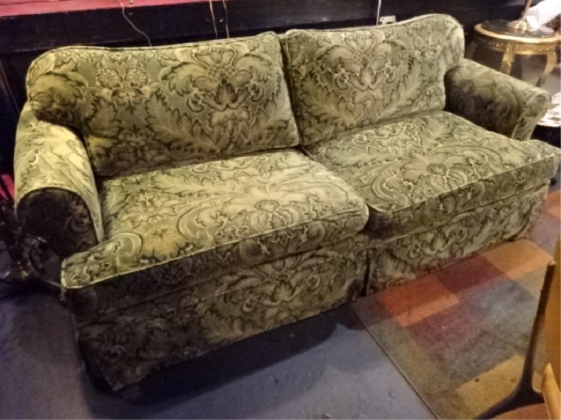 CHENILLE DAMASK SLEEPER SOFA IN GREEN AND GOLD (#2 OF (1 of 3)