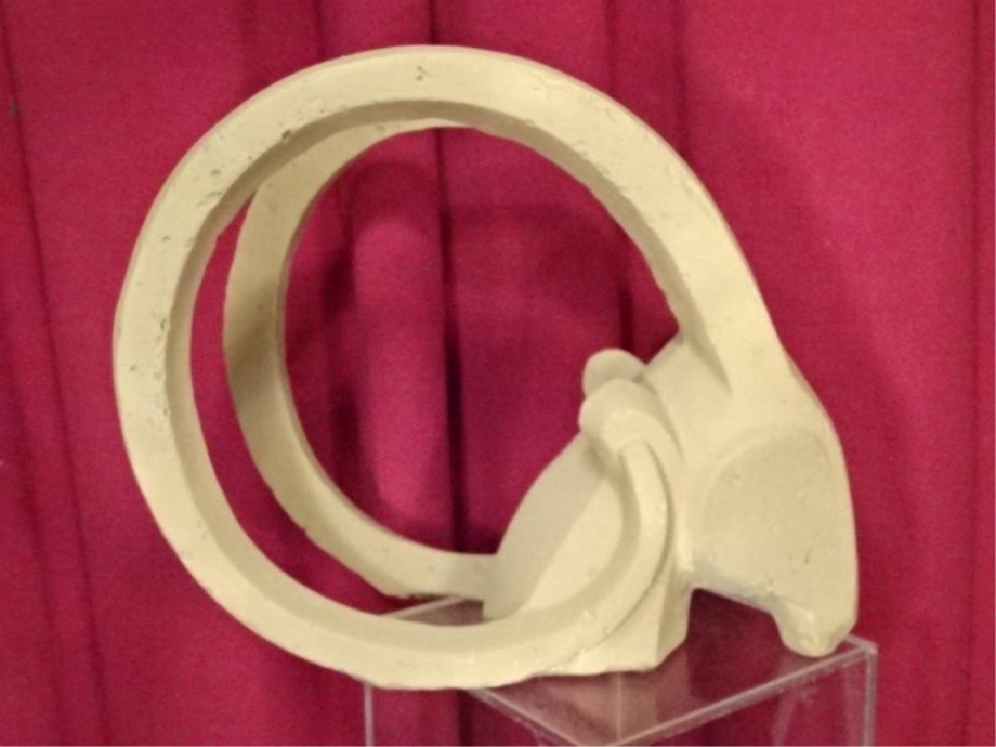 MID CENTURY CERAMIC RAM'S HEAD SCULPTURE, VERY GOOD (1 of 3)