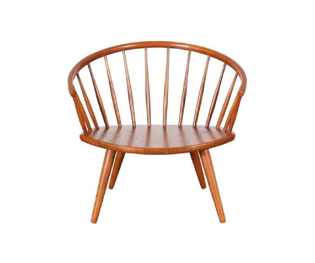 YNGVE EKSTROM ARKA CHAIR, STOLEFABRIKS AB, SWEDEN 1955,: YNGVE EKSTROM ARKA CHAIR, STOLEFABRIKS AB, SWEDEN 1955, SOLID OAKM VERY GOOD CONDITION, 28.25"W X 22"D X 25.5"H, SKU355.84