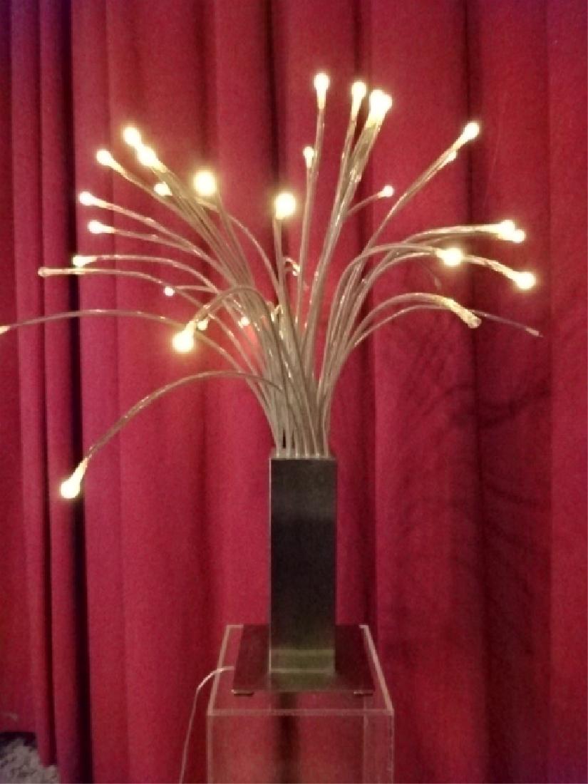 MODERN TABLE LAMP, BRUSHED METAL BASE WITH FREE FORM (1 of 3)