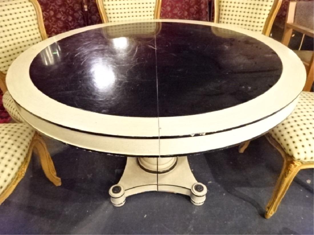 REGENCY STYLE ROUND DINING TABLE, WHITE AND BLACK (1 of 4)