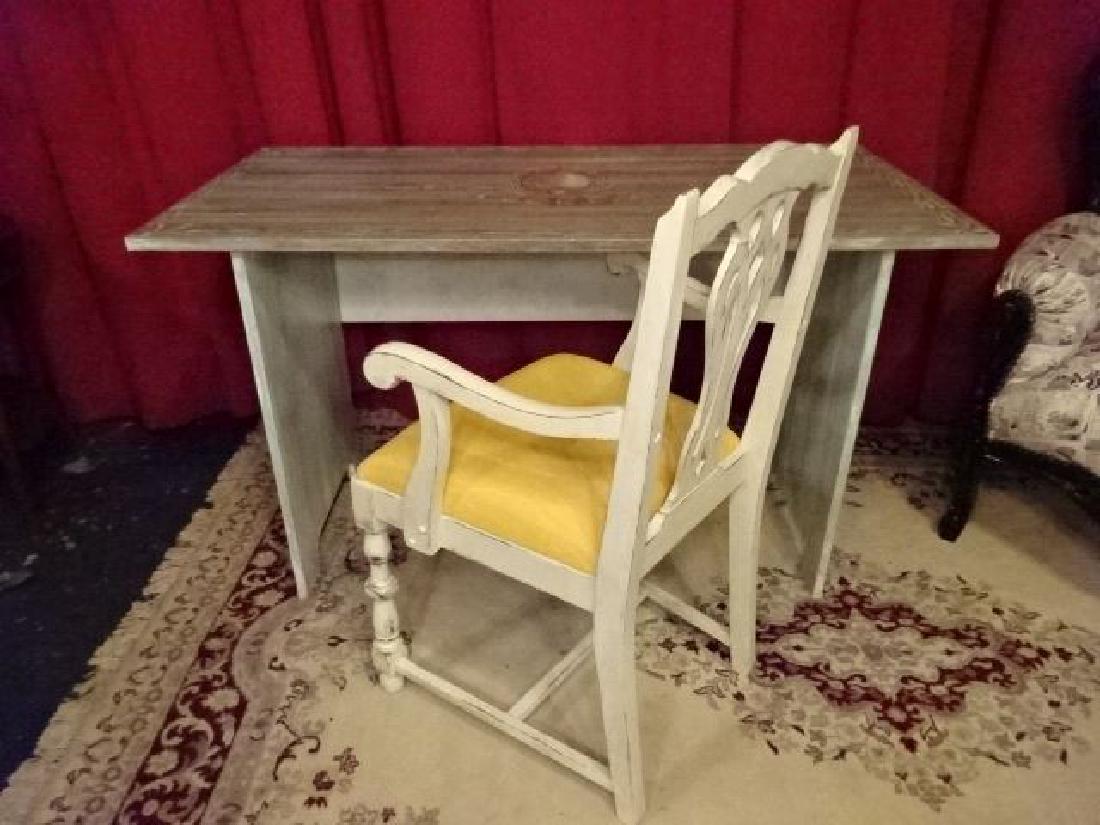 2 PC PAINTED DESK AND CHAIR, NEW NEVER USED, WOOD DESK (1 of 6)