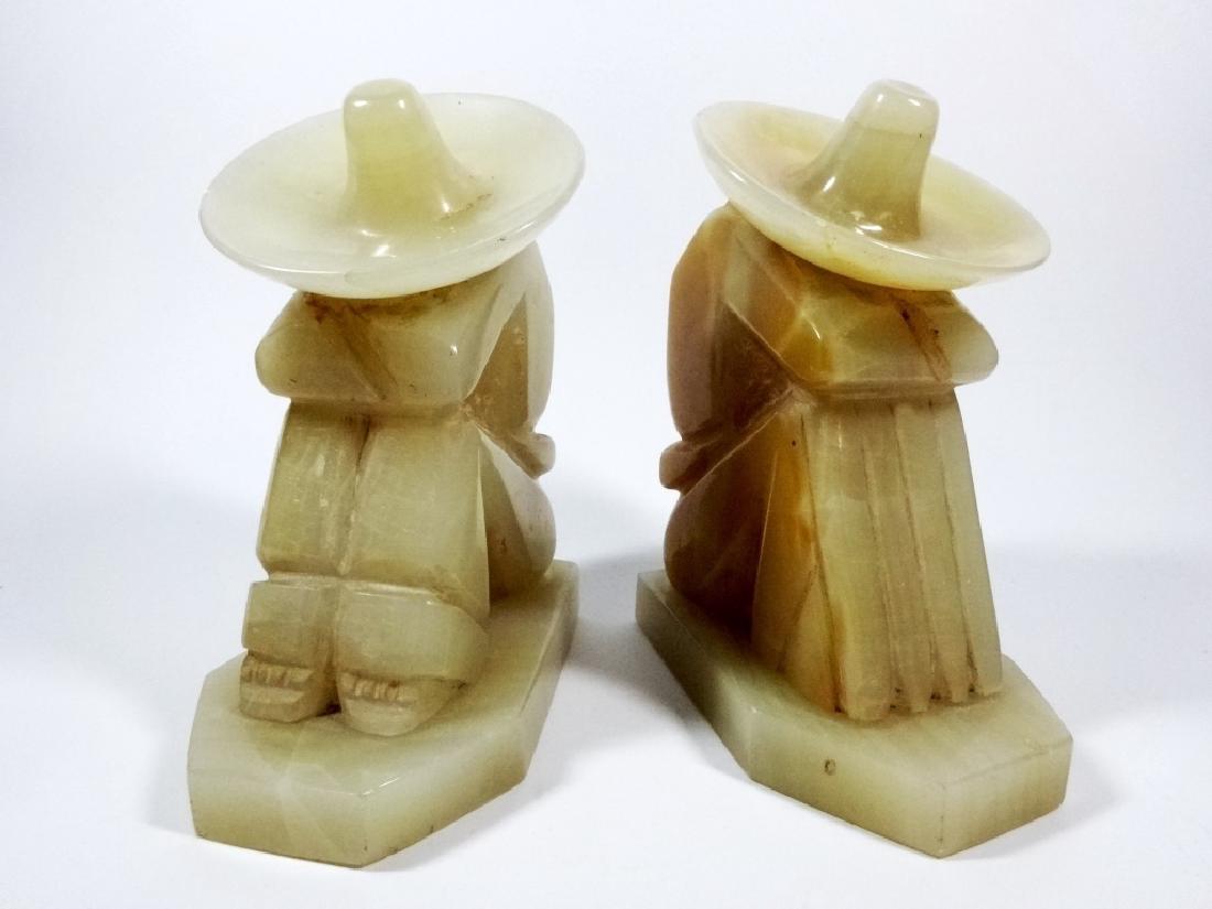 PAIR OF 2 SIMILAR CARVED STONE BOOKENDS, MEXICAN (1 of 5)