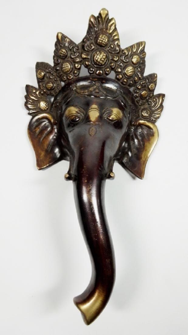 BRONZE WALL SCULPTURE, HINDU GOD GANESH, GOD OF WISDOM (1 of 5)