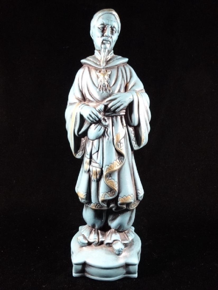 CHINESE CERAMIC SCULPTURE, STANDING MAN IN ROBE, 16" X (1 of 4)