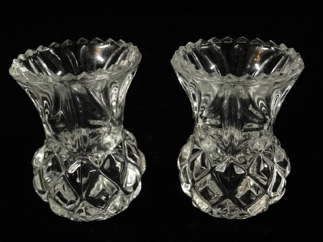 2 CRYSTAL TOOTH PICK HOLDERS, VERY GOOD CONDITION WITH: 2 CRYSTAL TOOTH PICK HOLDERS, VERY GOOD CONDITION WITH NO CHIPS, 2.5"H, SKU336.17