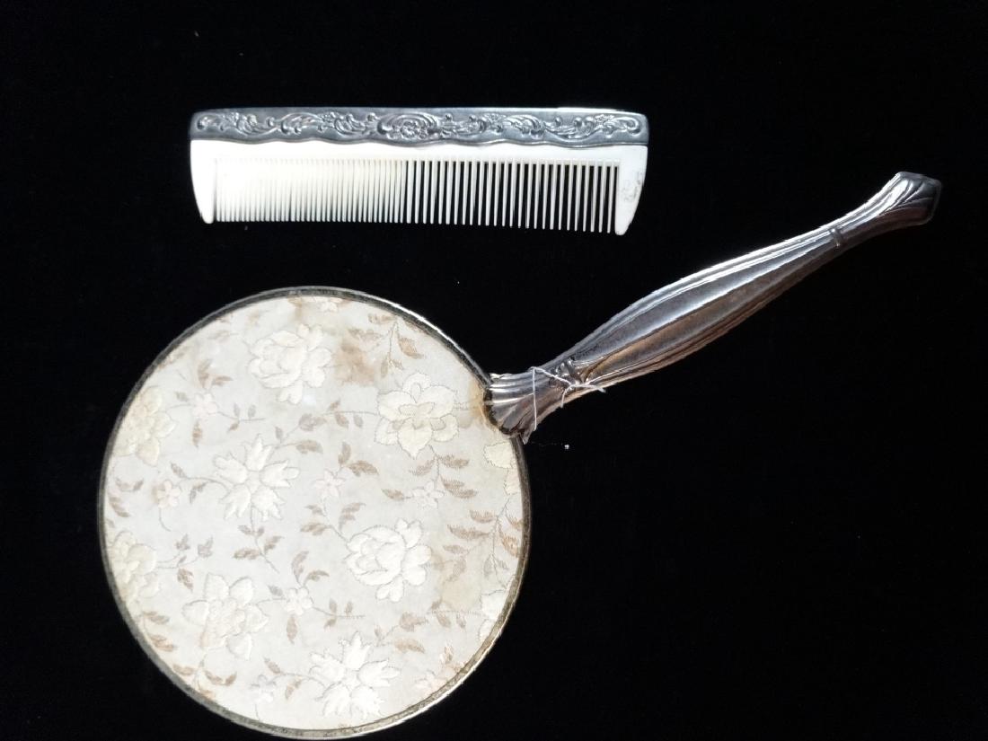 VINTAGE VANITY MIRROR AND COMB, VERY GOOD VINTAGE (1 of 4)