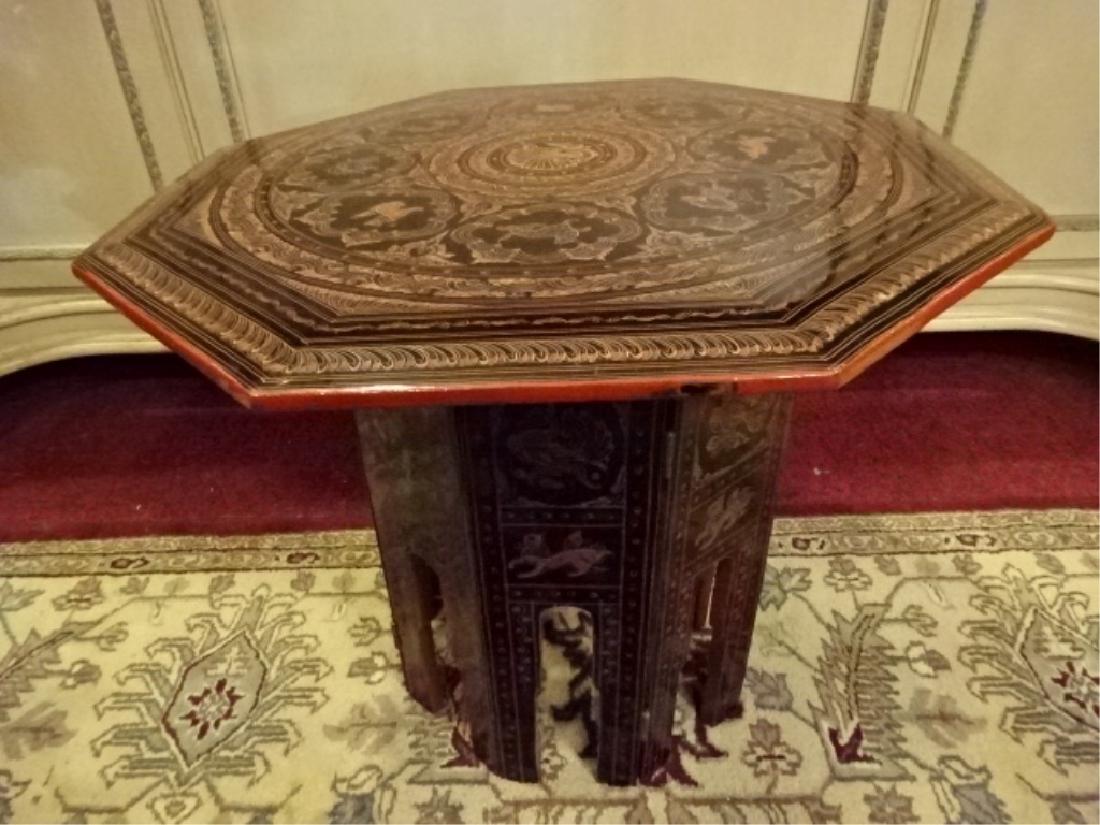 ASIAN FOLDING OCTAGONAL TABLE, MADE IN THAILAND, BLACK, (1 of 6)