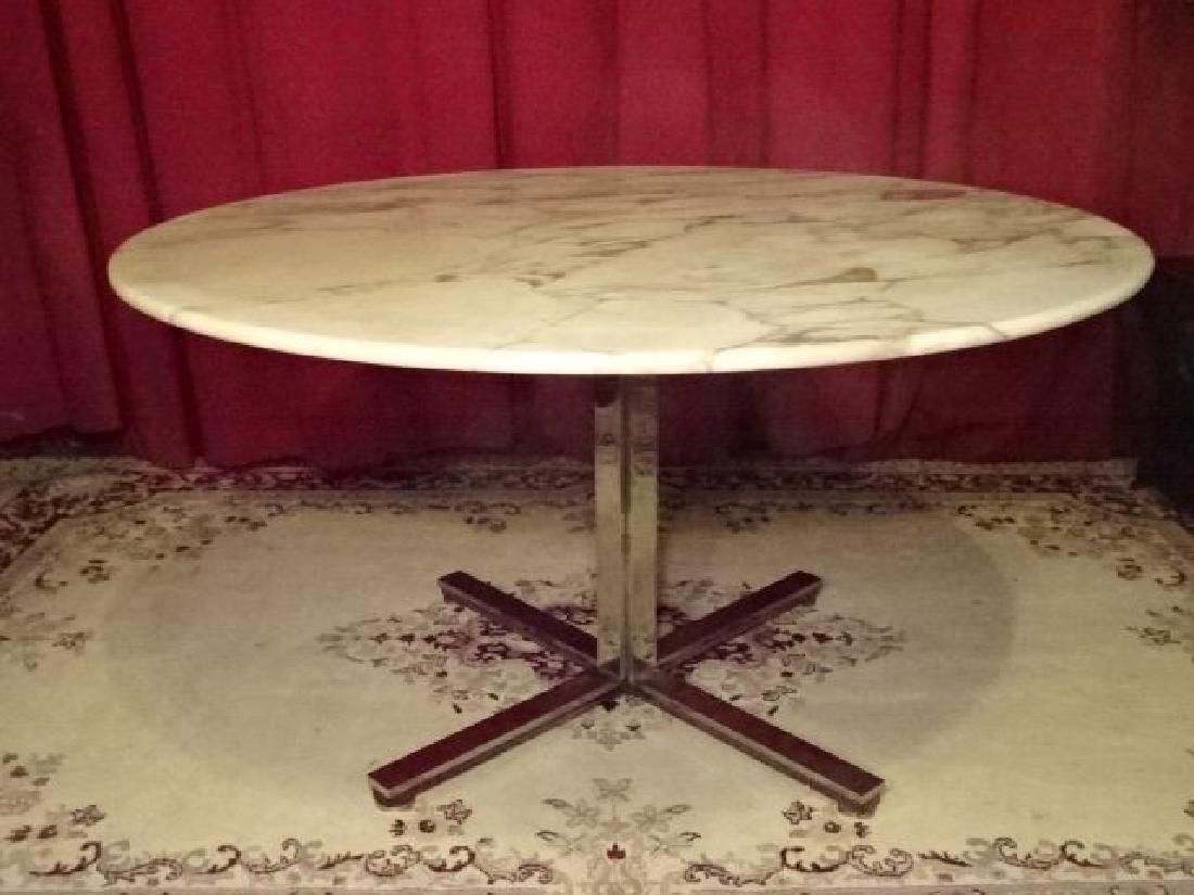MID CENTURY MODERN MARBLE AND STEEL DINING TABLE, CIRCA (1 of 5)