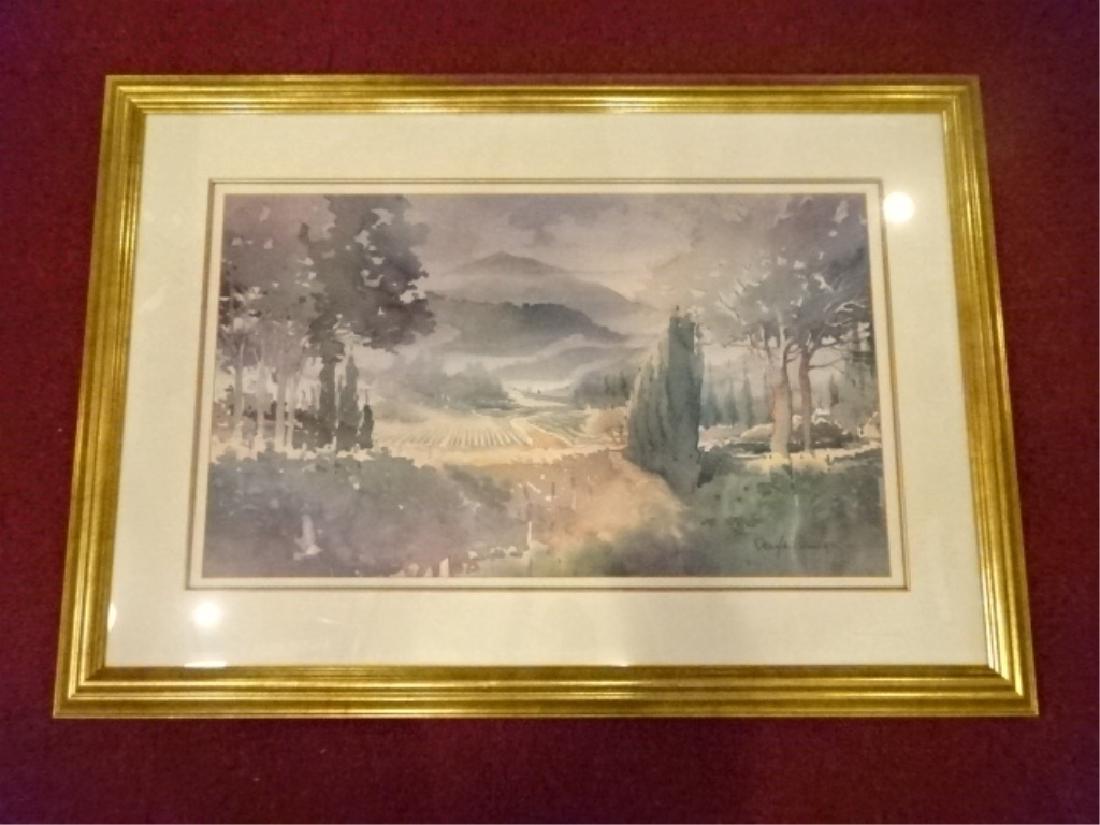 DOUGLAS CHUN LITHOGRAPH, LANDSCAPE SCENE, SIGNED AND (1 of 6)