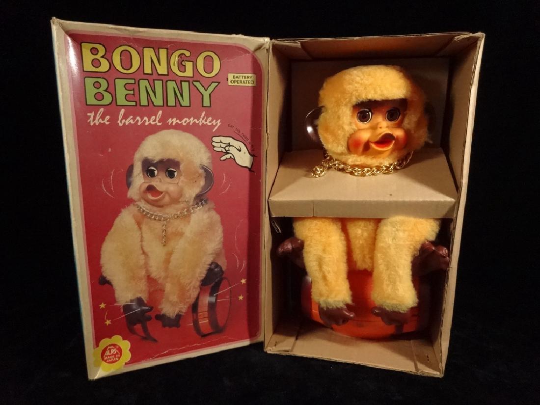 BONGO BENNY, THE BARREL MONKEY, BATTERY OPERATED TOY IN (1 of 9)