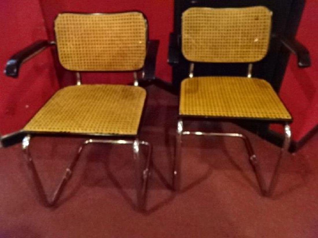 PAIR MID CENTURY MARCEL BREUER ARM CHAIRS BY KNOLL, (1 of 7)