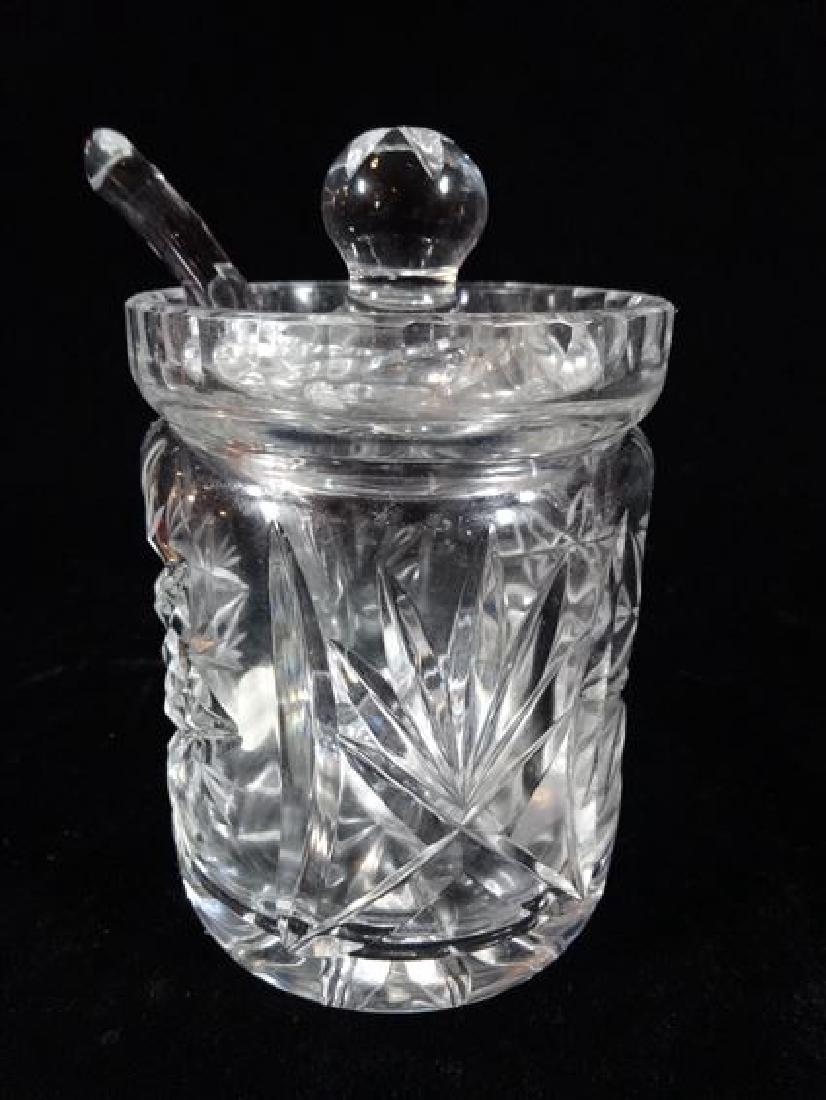 CRYSTAL JAM JAR WITH LID AND SPOON, 6" X 3", SKU364.05 (1 of 3)