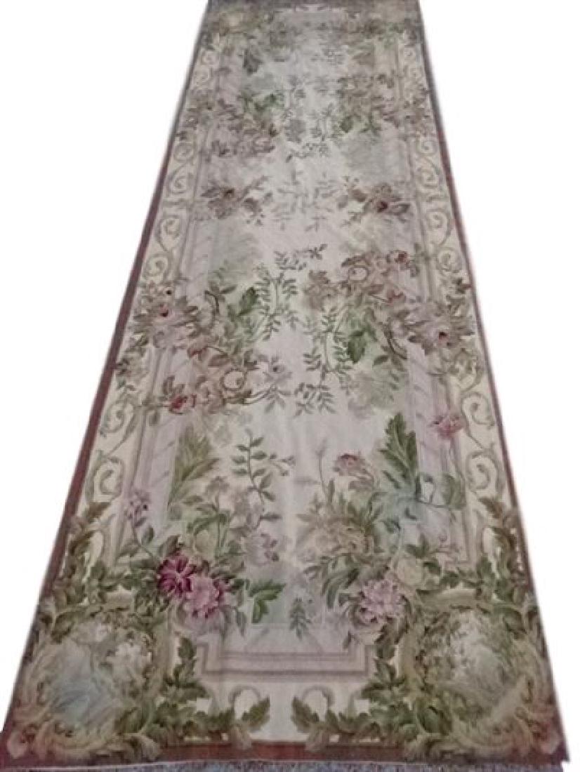 LARGE HAND KNOTTED TAPESTRY STYLE RUG RUNNER WITH (1 of 6)