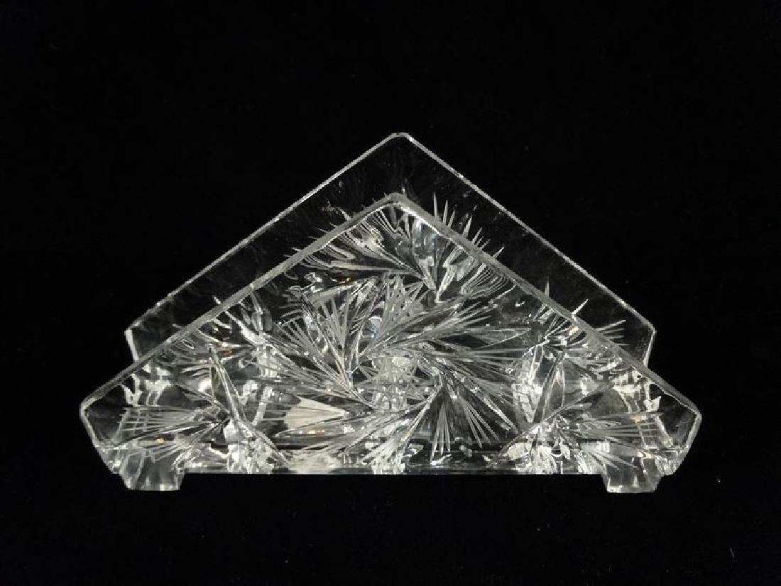 CRYSTAL NAPKIN HOLDER, VERY GOOD CONDITION, 7" X 4",: CRYSTAL NAPKIN HOLDER, VERY GOOD CONDITION, 7" X 4", SKU364.05