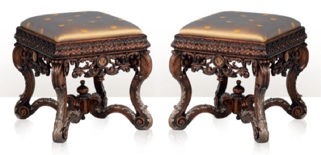 2 PC THEODORE ALEXANDER SPENCER FOOTSTOOLS, FROM THE (1 of 6)