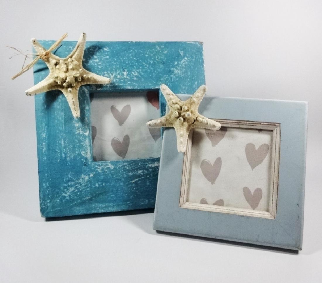 2 PC PICTURE FRAMES, ACCENTED WITH STARFISH, HOLD (1 of 4)