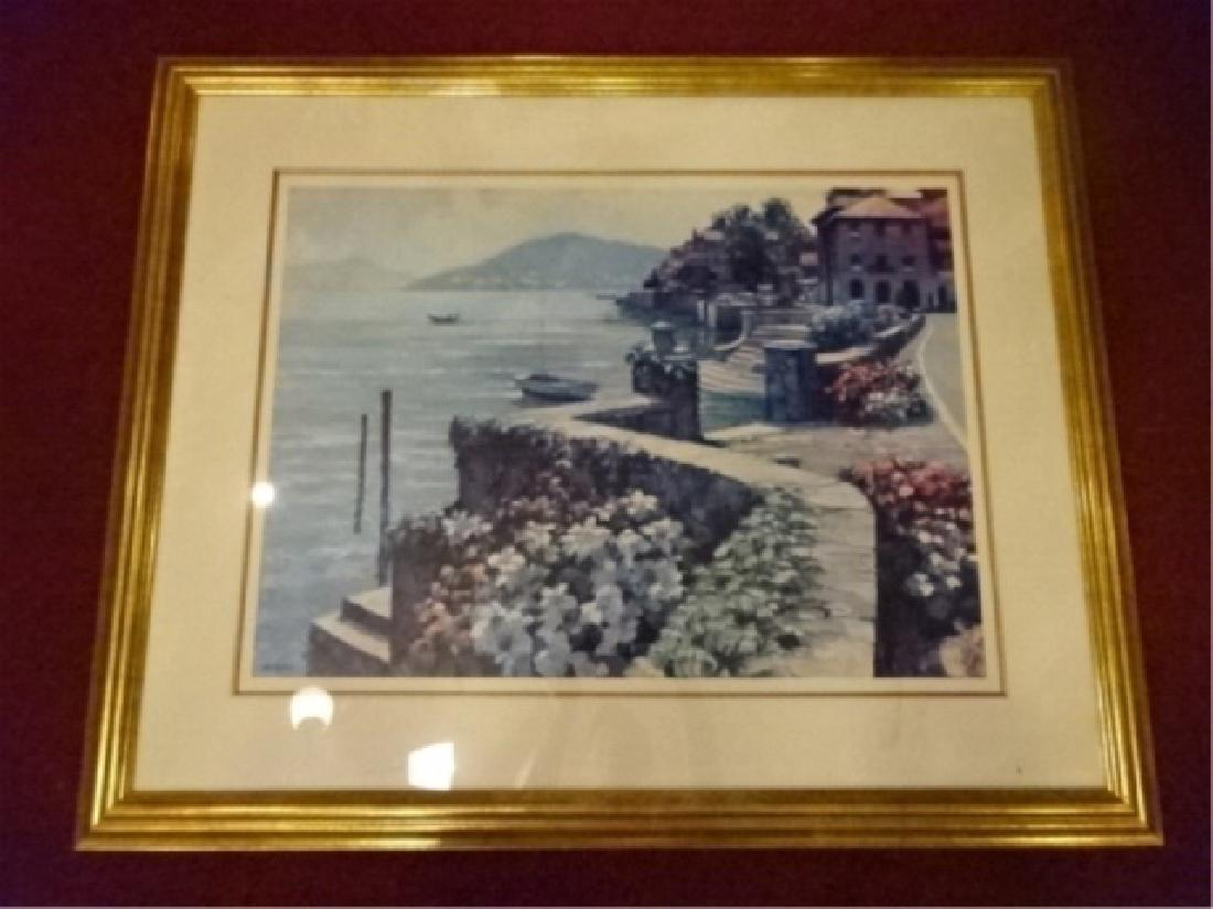 HOWARD BEHRENS LITHOGRAPH, ITALIAN LAKE COMO SCENE (1 of 6)