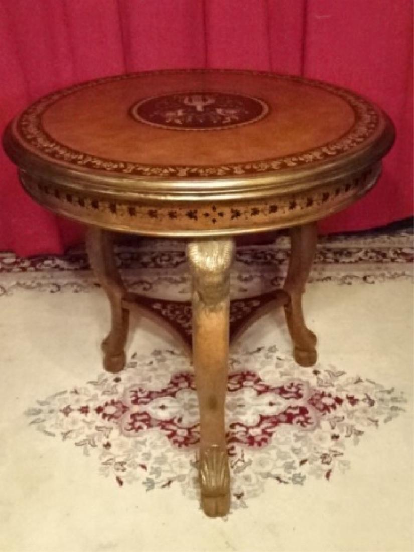 RAM'S HEAD SIDE TABLE WITH PAINTED LYRE MEDALLION, 3 (1 of 5)