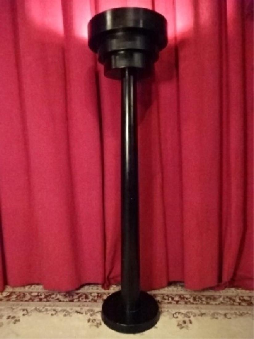 MODERN DECO INSPIRED TORCHIERE FLOOR LAMP, WOOD 3 TIER (1 of 6)