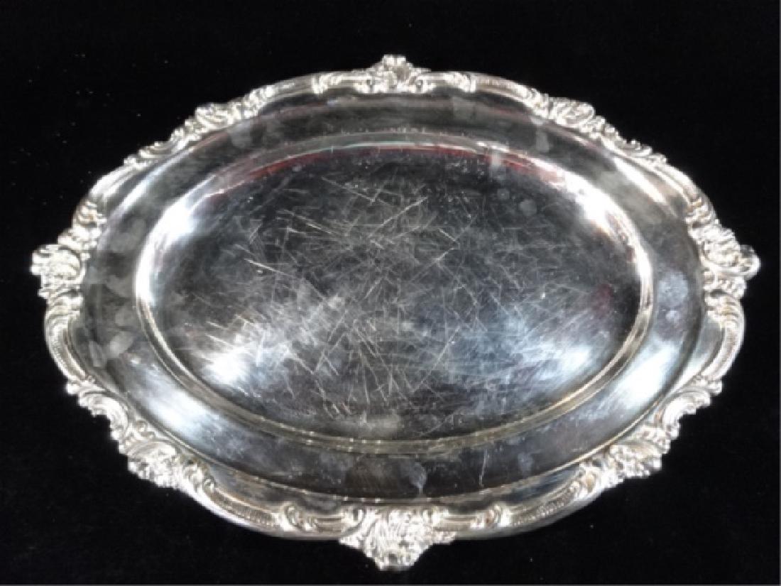GORHAM SILVER PLATE OVAL PLATTER, MARKED, 17" X 13", (1 of 4)
