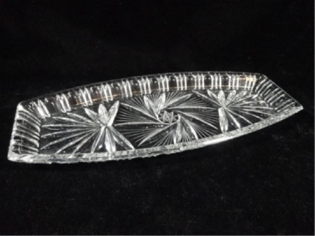 CRYSTAL DISH, APPROX 11.25" X 4.75" (1 of 5)