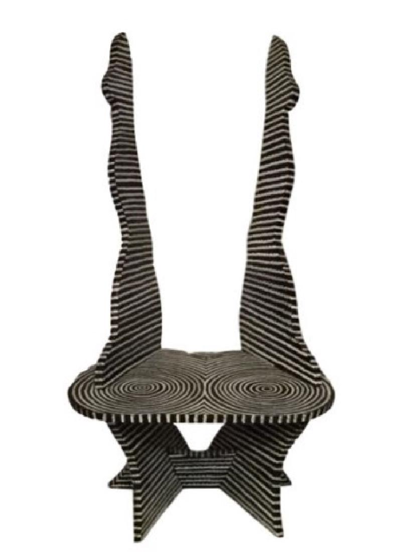GEORGE R BUCHER SCULPTURAL CHAIR, BLACK AND WHITE (1 of 5)