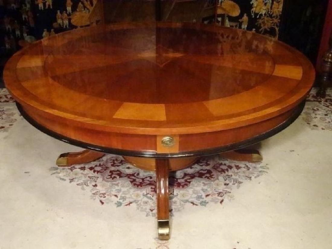 REGENCY STYLE INLAID COFFEE TABLE, EBONIZED LEGS, BRASS (1 of 6)