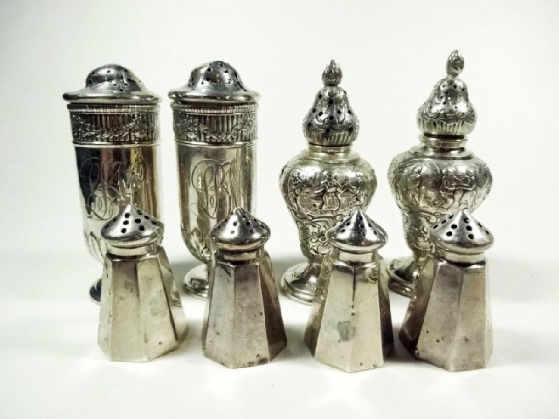 8 PC STERLING SILVER SALT & PEPPERS SHAKERS, 1 WITH (1 of 5)