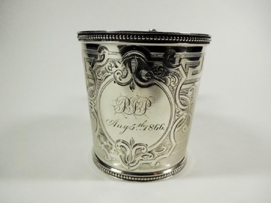 ANTIQUE AMERICAN COIN OR STERLING SILVER BABY CUP, (1 of 8)