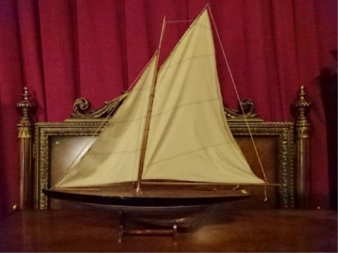 LARGE WOOD YACHT MODEL, VERY GOOD CONDITION, 41"H X (1 of 6)