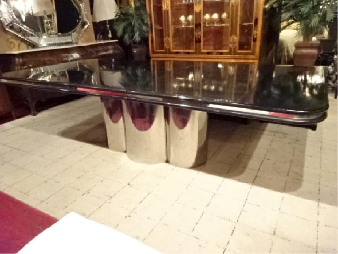 BRUETON STYLE STAINLESS STEEL DINING TABLE, FAUX (1 of 10)