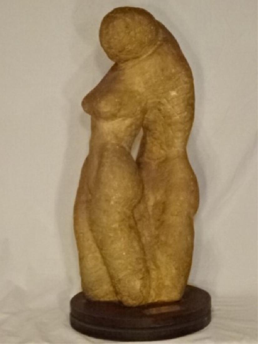M. RUSSEK CERAMIC SCULPTURE, 2 LOVERS, ON REVOLVING (1 of 9)