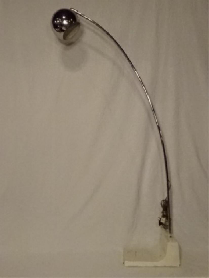 1970's VINTAGE CHROME FLOOR LAMP, WHITE FINISH WOOD (1 of 3)