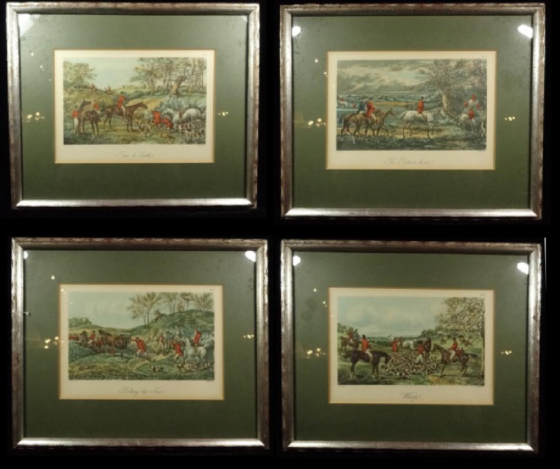 4 PC FOX HUNT COLOR PLATES, J. HARRIS / H. ALKEN, (1 of 20)