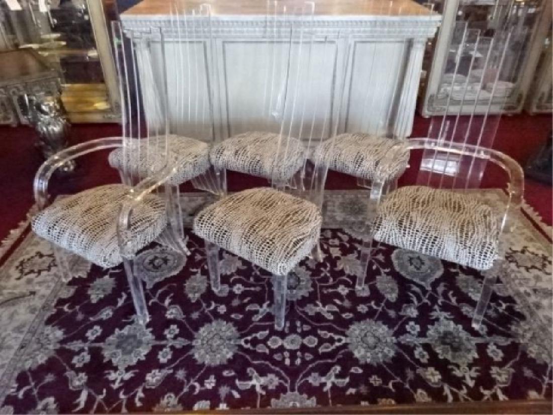 6 LUCITE DINING CHAIRS, CHARLES HOLLIS JONES STYLE, 2 (1 of 10)