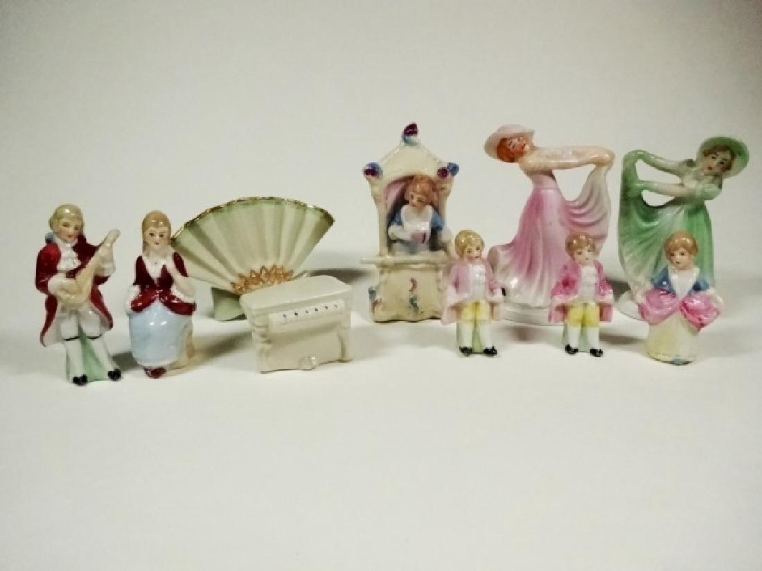 10 PC GERMAN PORCELAIN FIGURINES, TALLEST APROX 2 (1 of 10)