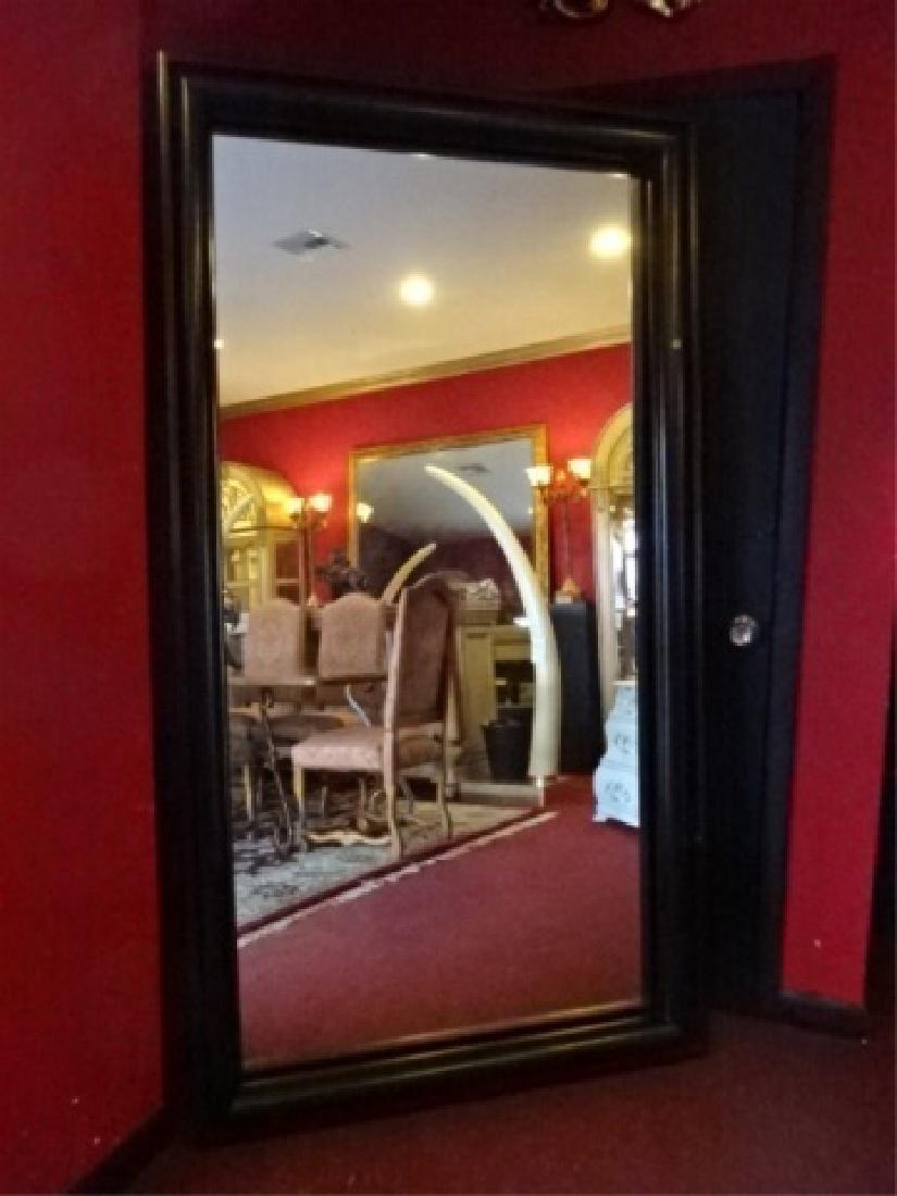 LARGE BERNHARDT MIRROR WITH WOOD FRAME, DARK JAVA (1 of 3)