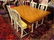 5 PC DINING SET, FRENCH STYLE DINING TABLE WITH 4 WHITE